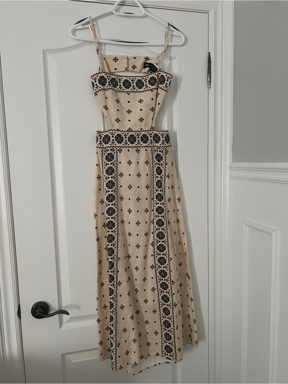 Zara Cream Boho Cutout Maxi Dress - Picture 3 of 5